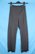 VTG TEXSHEEN LINGERIE Black NYLON Lace Hem BLOOMERS PETTIPANTS PANTALOONS Sz 32