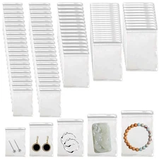 160 PCS Jewelry Bag Self Seal Plastic Zipper Bag Clear PVC - Clarity Tarnish