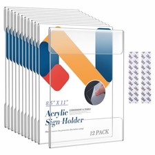 Acrylic Sign Holder 8.5 x 11 Wall Mount, Clear Acrylic Wall Sign Holder with ...