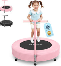 36'' Toddler Trampoline, ASTM Certified - Kids Trampoline for Ages 1-6, Foam Han