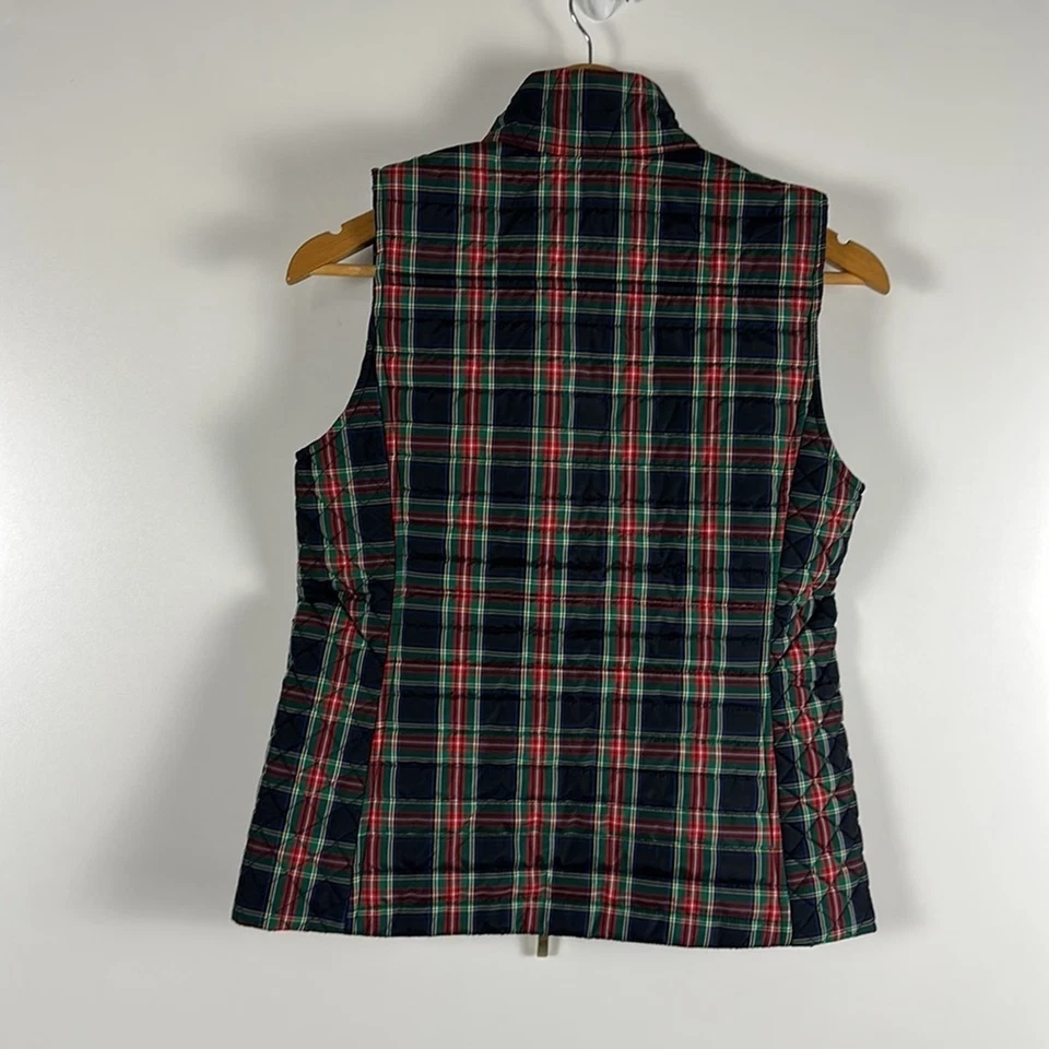 Vineyard Vines Plaid Puffer Vest with Pockets XS - Image 2 of 4