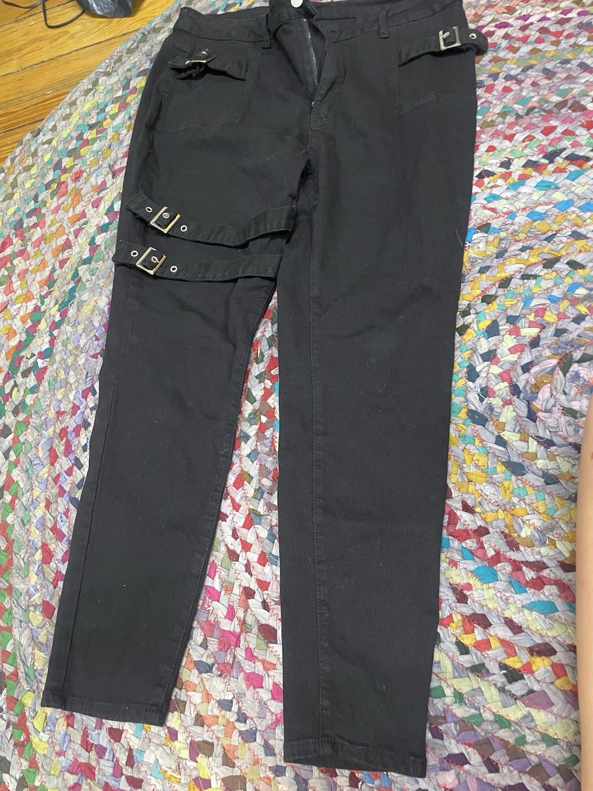 shein black jeans with embellishments size 2xl