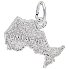 Ontario Map Charm - Metal - Sterling Silver
