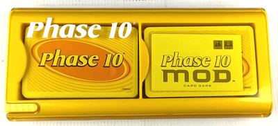 Phase 10 Mod Card Game COMPLETE Yellow Travel Case 2011 Mattel Instructions