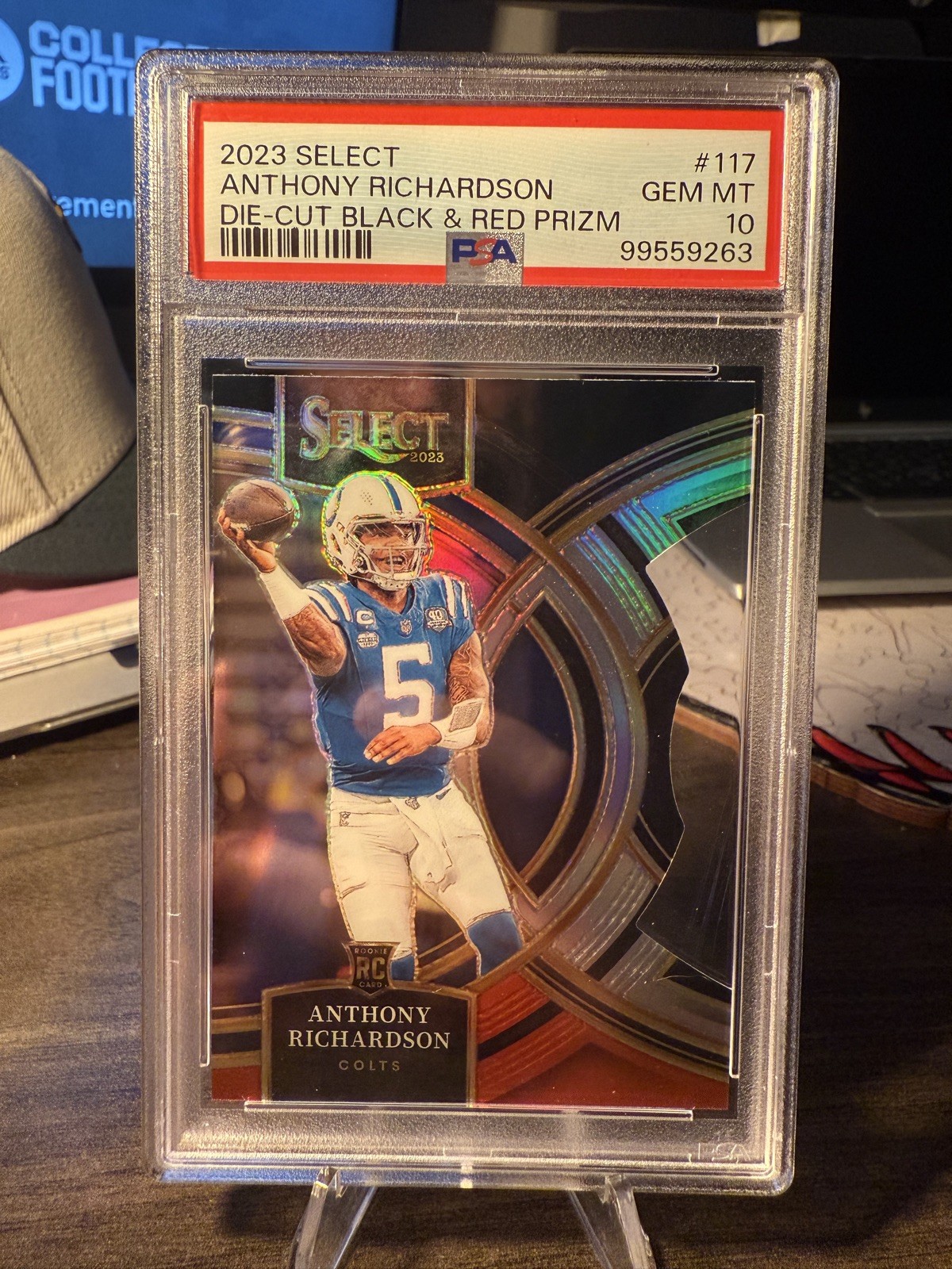 2023 Select - Anthony Richardson - Rookie Premier Black and Red Prizm Die Cut