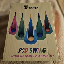 Indoor Kids Swing Seat Hanging Hammock Chair w/ Inflatable Pillow Pink