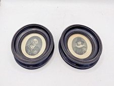 Vintage 1795 Framed Portrait Prints King of Prussia Lord Bacon A108 Y379