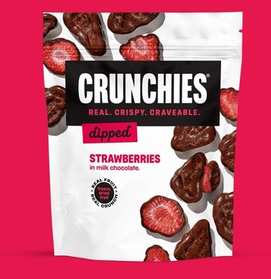   New Crunchies Freeze Dried 100% STRAWBERRIES DIPPED Fruit CHOCOLATE MILK 1oz