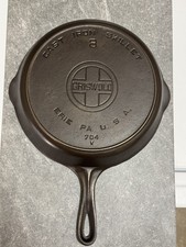 Griswold No. 8 Cast Iron Skillet Large Block Logo Heat Ring PN 704 V Erie PA USA