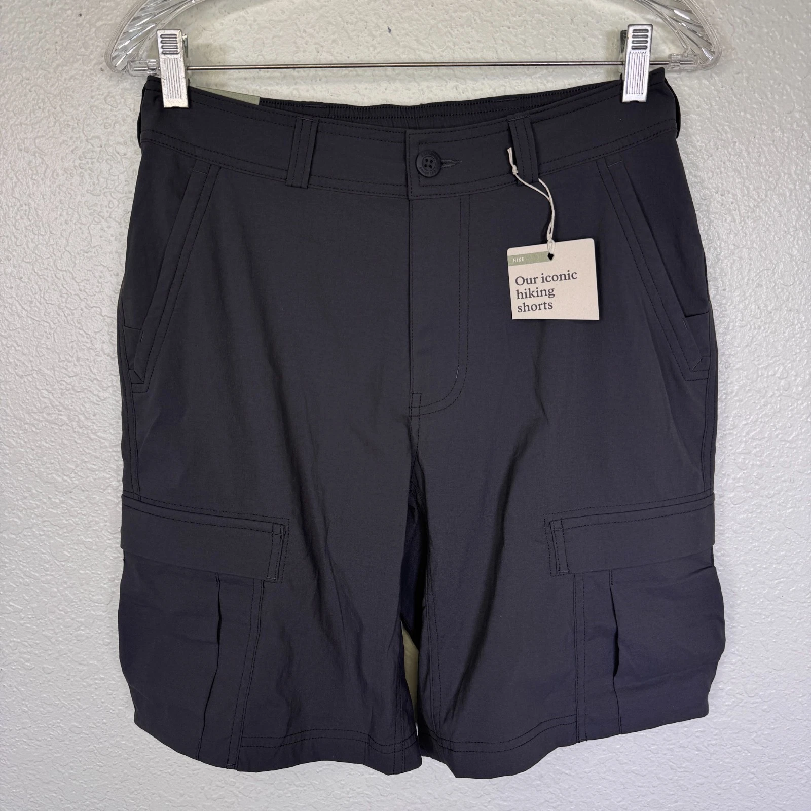 REI Sahara Cargo Shorts Mens 30 Hiking Camp Hike Trails UPF 50 Outdoor Grey NEW