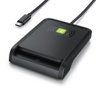 CSL CR USB 2.0 Dual Chipkartenlesegerät USB-C NFC Smartcard Schwarz 1,5m Kabel