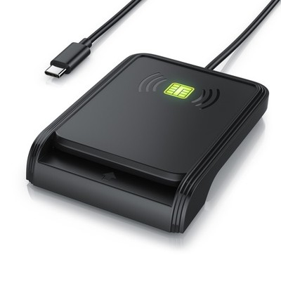 CSL CR USB 2.0 Dual Chipkartenlesegerät USB-C NFC Smartcard Schwarz 1,5m Kabel