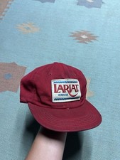 Vintage 80s snapback hat cap Lariat herbicide farm patch distressed made in USA