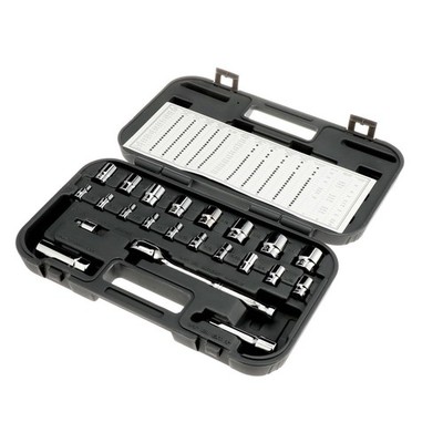 Power Torque 22 Piece 1/4, 3/8 Inch Drive 22 Point SAE, Metric Socket Set GM4291