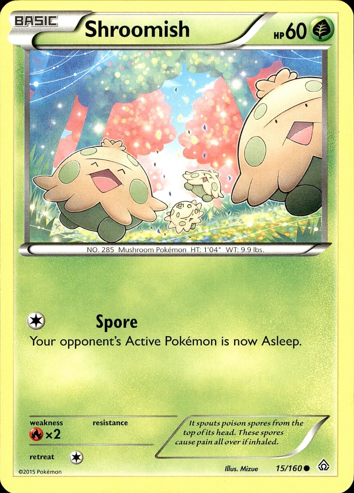 POKEMON SHROOMISH 15/160 PRIMAL CLASH COMMON MP