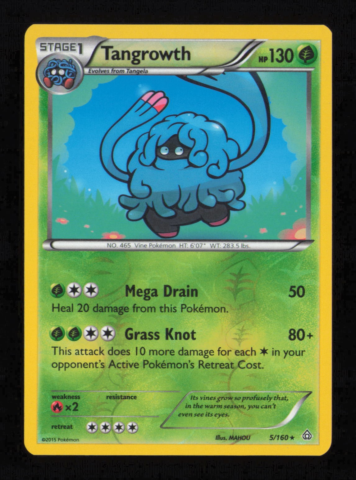 Tangrowth 5/160 Rare Primal Clash Pokemon Reverse Holo Lightly Played