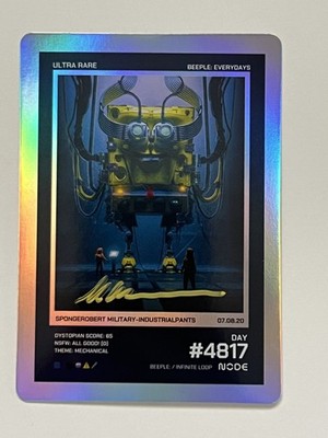 SIGNED - Beeple Everydays/NODE Trading Card ULTRA RARE #4817 Spongerobert