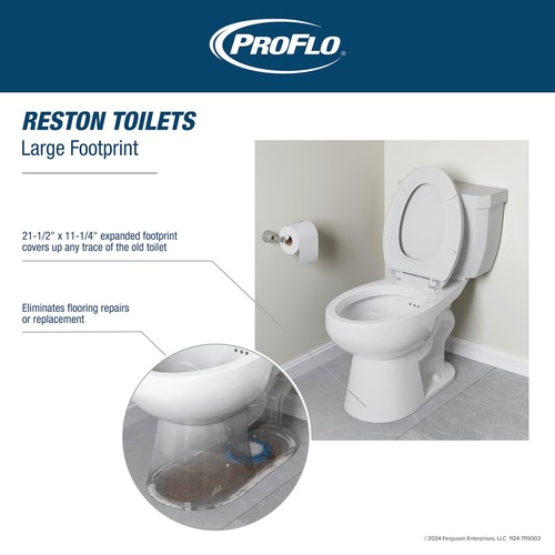 PROFLO PF2412 Reston 1.28 GPF solo serbatoio WC - Bianco - Foto 5 di 5
