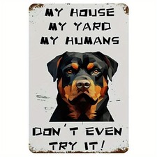 Vintage Rottweiler Tin Metal Signs Home D cor Protective Dog Warning Plaque with