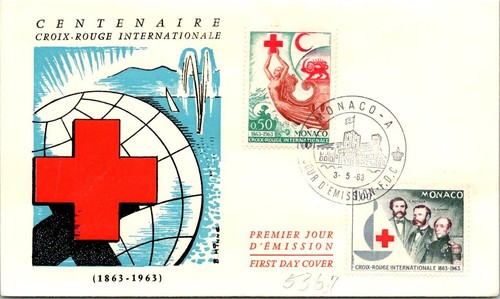 Monaco FDC 1963 Centenary Int'l Red Cross - B Minne Cachet - J20135