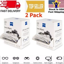 2 PACK 220 Count ZEISS Gentle and Thorough Cleaning Eyeglass Lens Cleaner Wipes