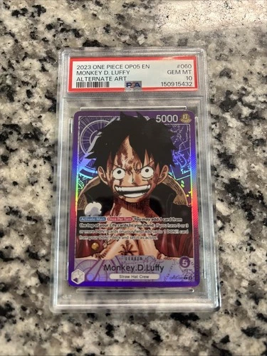PSA 10 Monkey D Luffy OP05-060 Leader Alt Art English One Piece Card Game