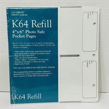 CR Gibson Photo Album K64 Refill 4x6 Photo Pocket Pages