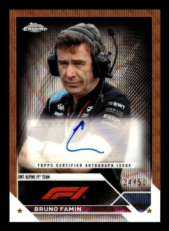 2023 Topps Chrome Formula 1 F1 Bruno Famin Auto Gold Wave 24/50 #CAC-BF