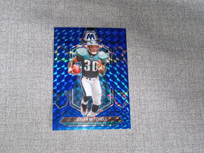 2024 Mosaic Blue Mosaic Prizm #227 Brian Mitchell  #D 01/99  FIRST ONE MADE !!