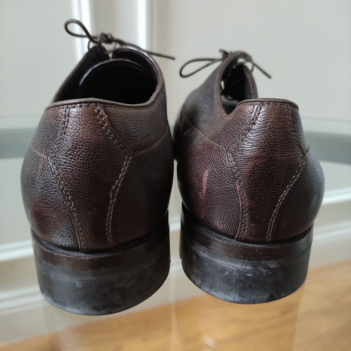 Rare Prada leather Derby lug soles fit US men display picture 3