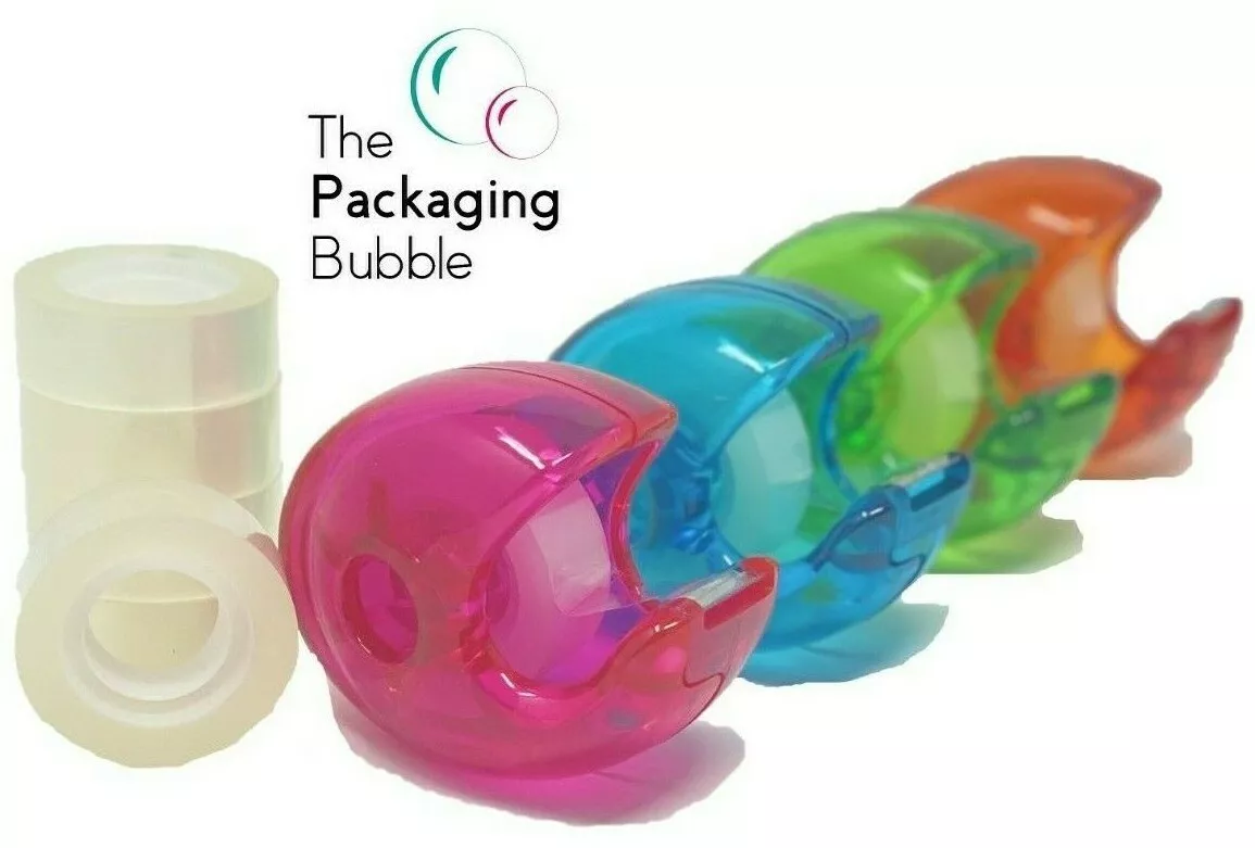 Tape Dispenser Desktop Office Desk Holder Home Cellotape Pink Blue Orange Green