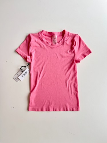 NWT ARITZIA Willow Dreamhouse Pink Smooth Seamless Crew Neck T-Shirt, Size XS