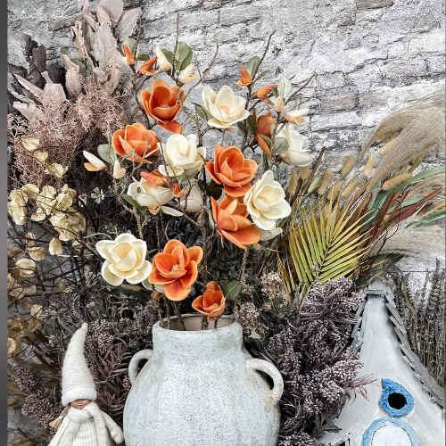 Luxury Big Fall Magnolia Branch Silk Artificial Flowers Home Decor Flores Decor - Picture 3 of 23