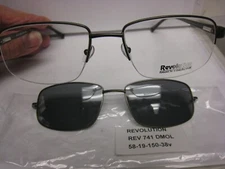 Revolution Eyeglass Frame WITH sun shade  REV741 in DMOL  58-19-150 