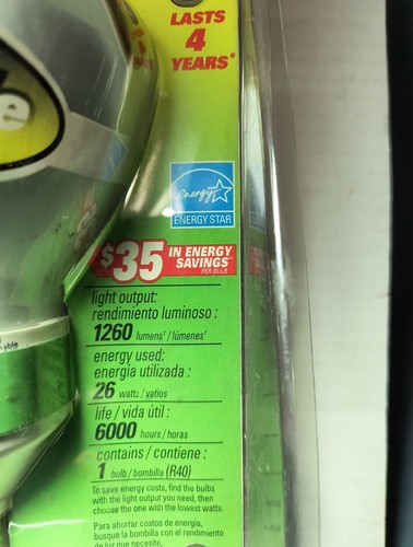 GE Flood Light Bulbs R40 Energy Smart 26W= 85W Dimmable Brand New - Picture 7 of 9