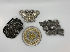 Lot Of 4 Belt Buckles . Vintage, Woman s, All In Perfect Condition Metals Stones