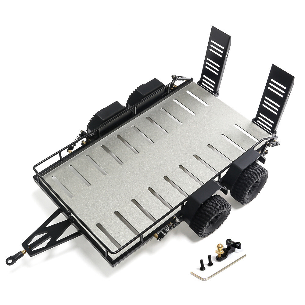 RC car trailer Double wheel small tow trailer For Traxxas 1/18 TRX4M RC Red Blue