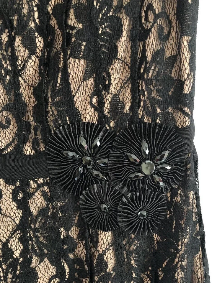 Vestido Miss Sixty M60 Talla 10 Sin Mangas Negro Desnudo Encaje Espalda Abierta Foto 4 de 4