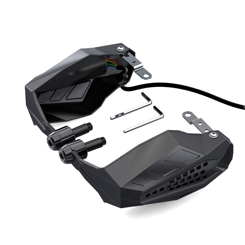 2x Motorcycle Scooter Hand Guards Rainproof Board w/ Lights Windproof Hand Cover eBay