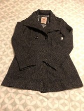 Bershka Wool Blend Grey Thick Winter Coat Jacket S