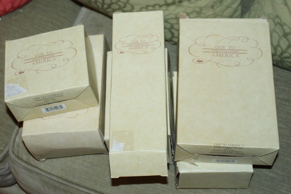 6 Vintage RUSS BERRIE Miniature Dollhouse Furniture ODE TO AMERICA