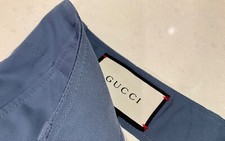 GUCCI Mens Shorts Mod. 405932 Z436A Light Blue Gray Cotton Size M NWT