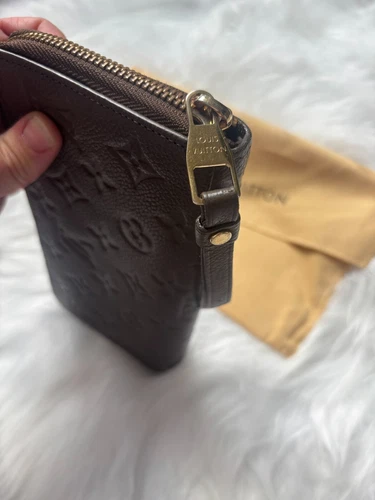 Louis Vuitton Monogram Empreinte Zippy Wallet Terre Brown 