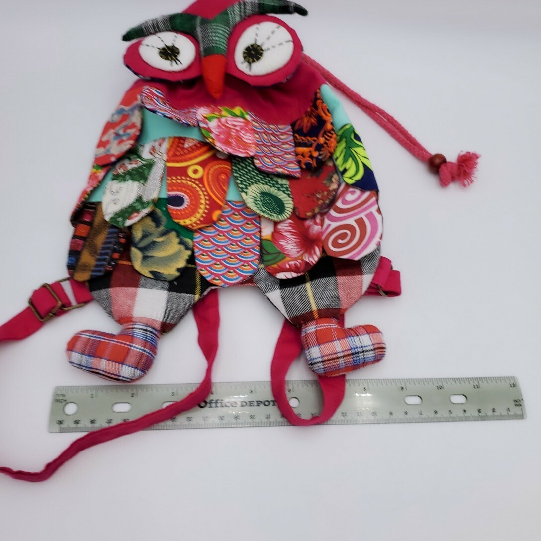 Patchwork Canvas girls small bag backpack fabric … - image 8