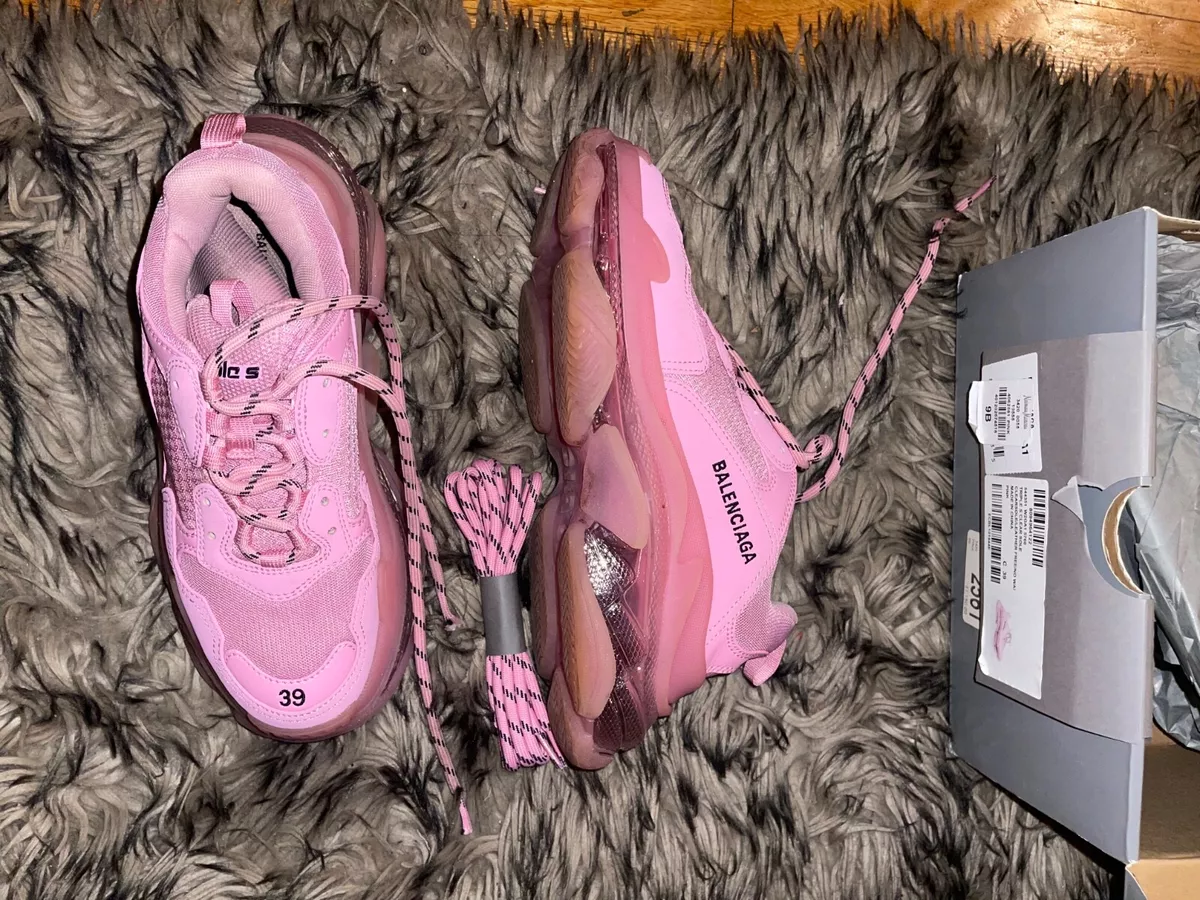 Balenciaga Triple S Clear Sole Trainers Pink