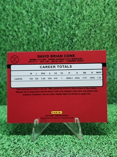 2023 Donruss David Cone 100 EMOJI 💯 #277 10/100 - Picture 2 of 2