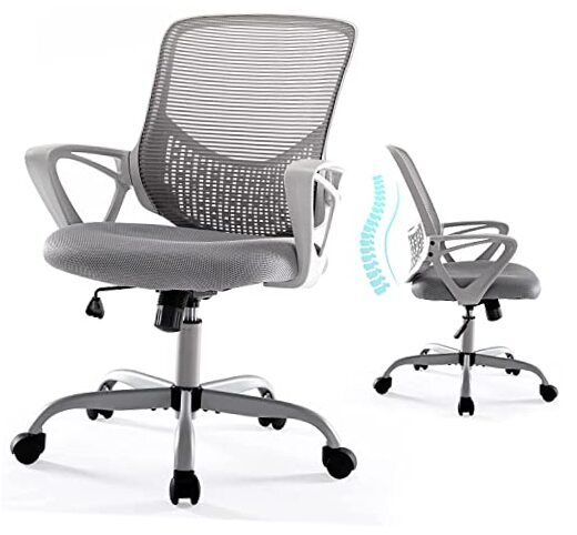 Ergonomic Mesh Back Office Chair with Mid Back Support for Desk Work