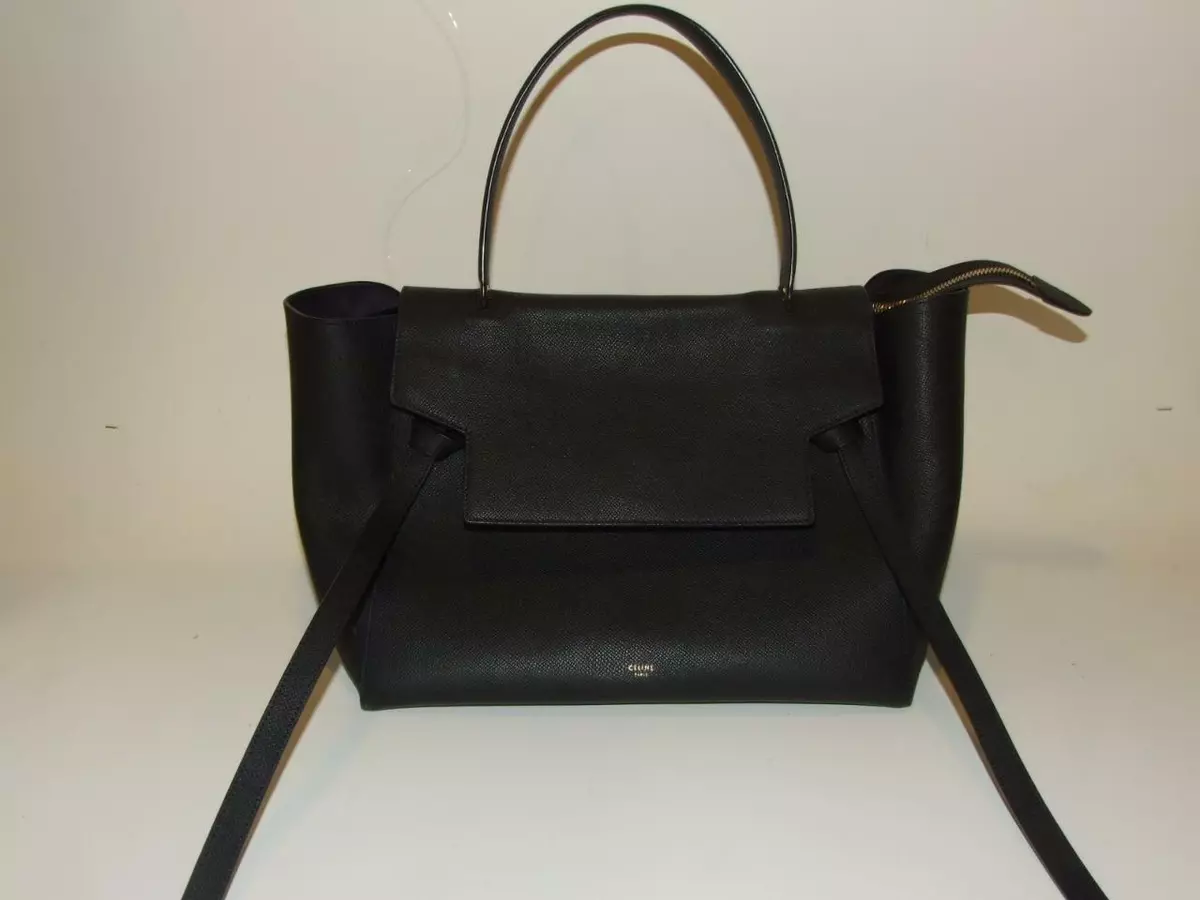Celine Mini Belt Bag Purse Handbag Grained Calfskin Black