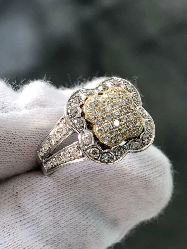 Two tone shop halo ring