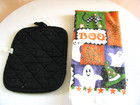 2pc Halloween multicolor 100% cotton dish towel & pot holder set — photo 2